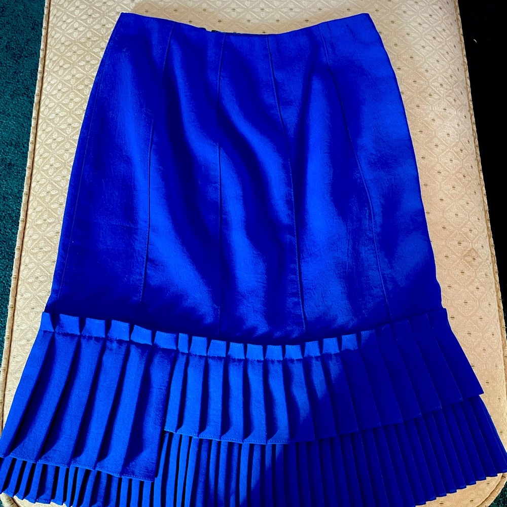 Pleated royal blue skirt